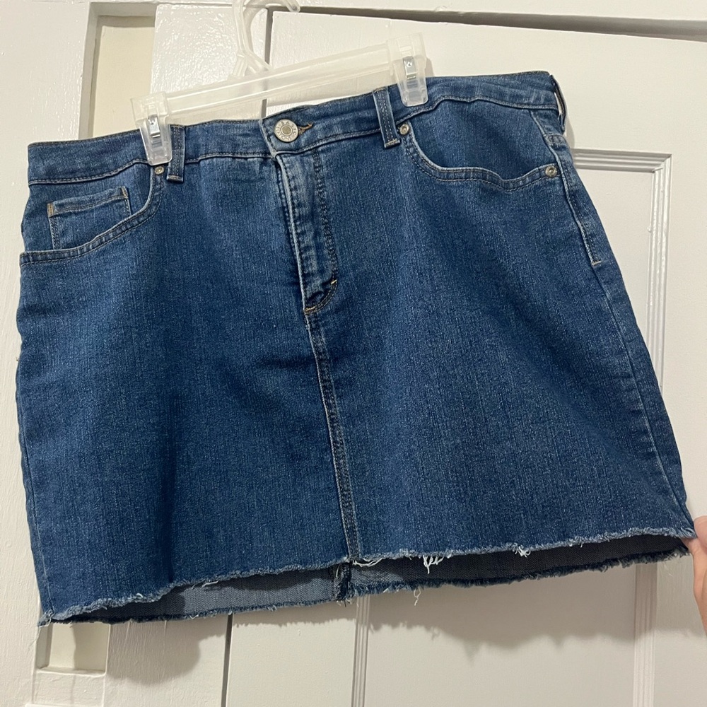 Basic Editions Dark Blue Denim Mini Skirt